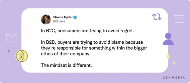 tweet on B2B vs B2C eCommerce
