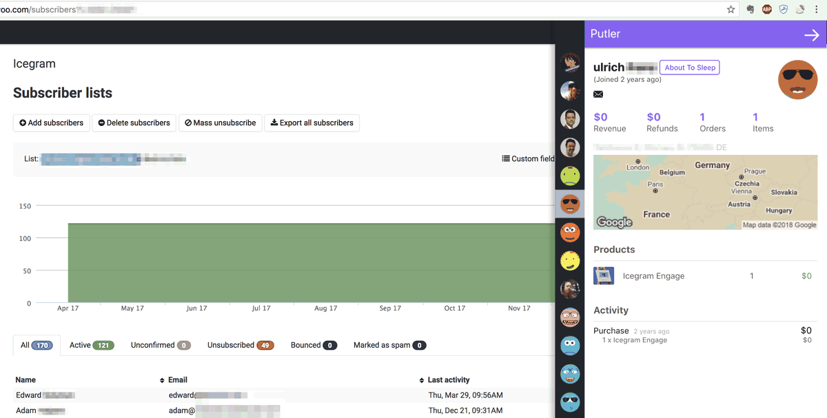 Putler Connect enriches customer profiles in a mailing solution…