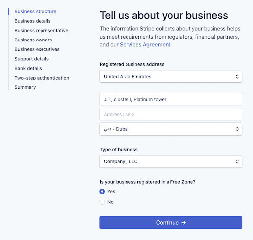 Business details