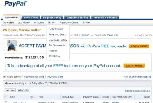 How to find PayPal reports