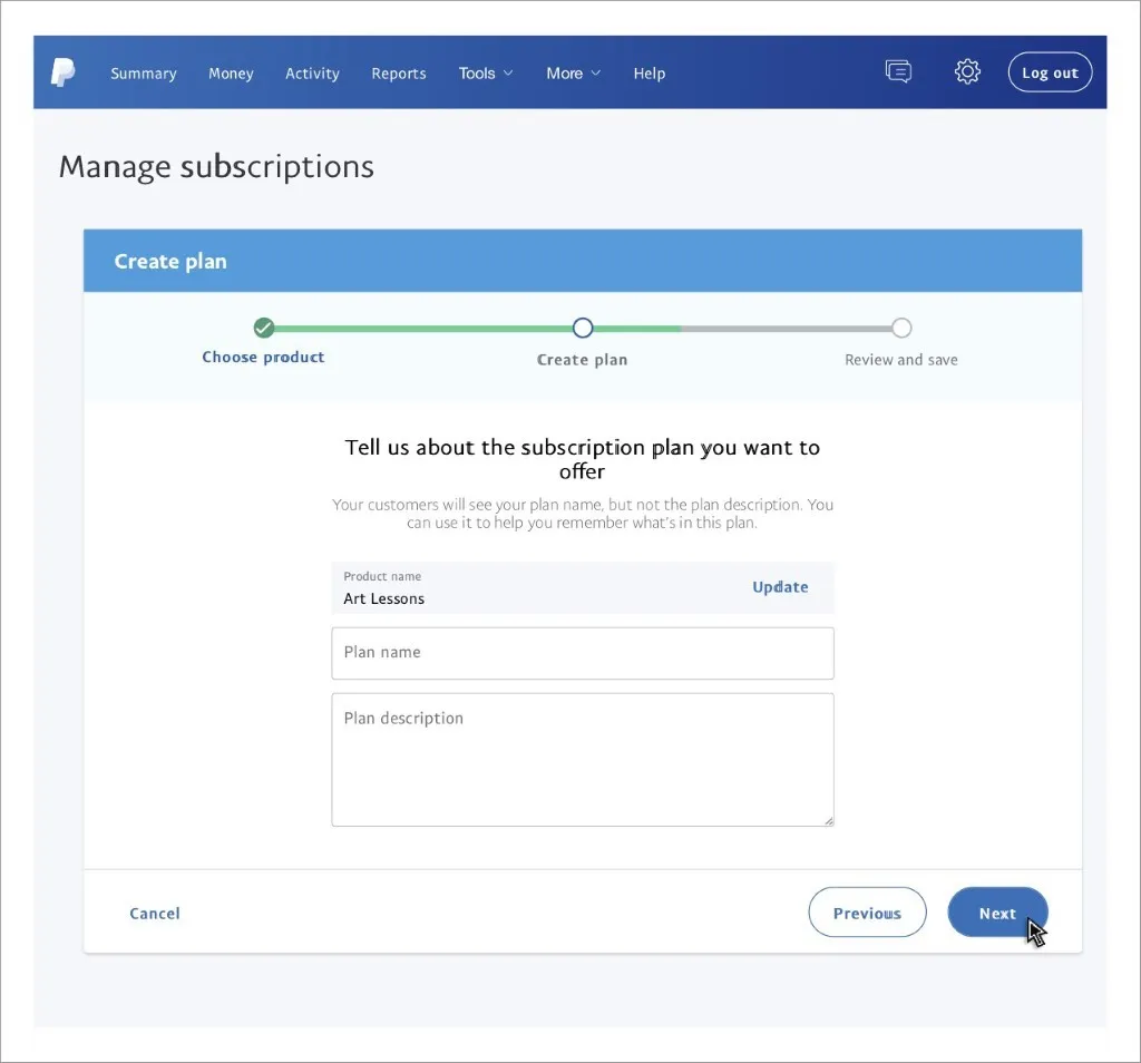 PayPal Subscriptions Setup Step 4