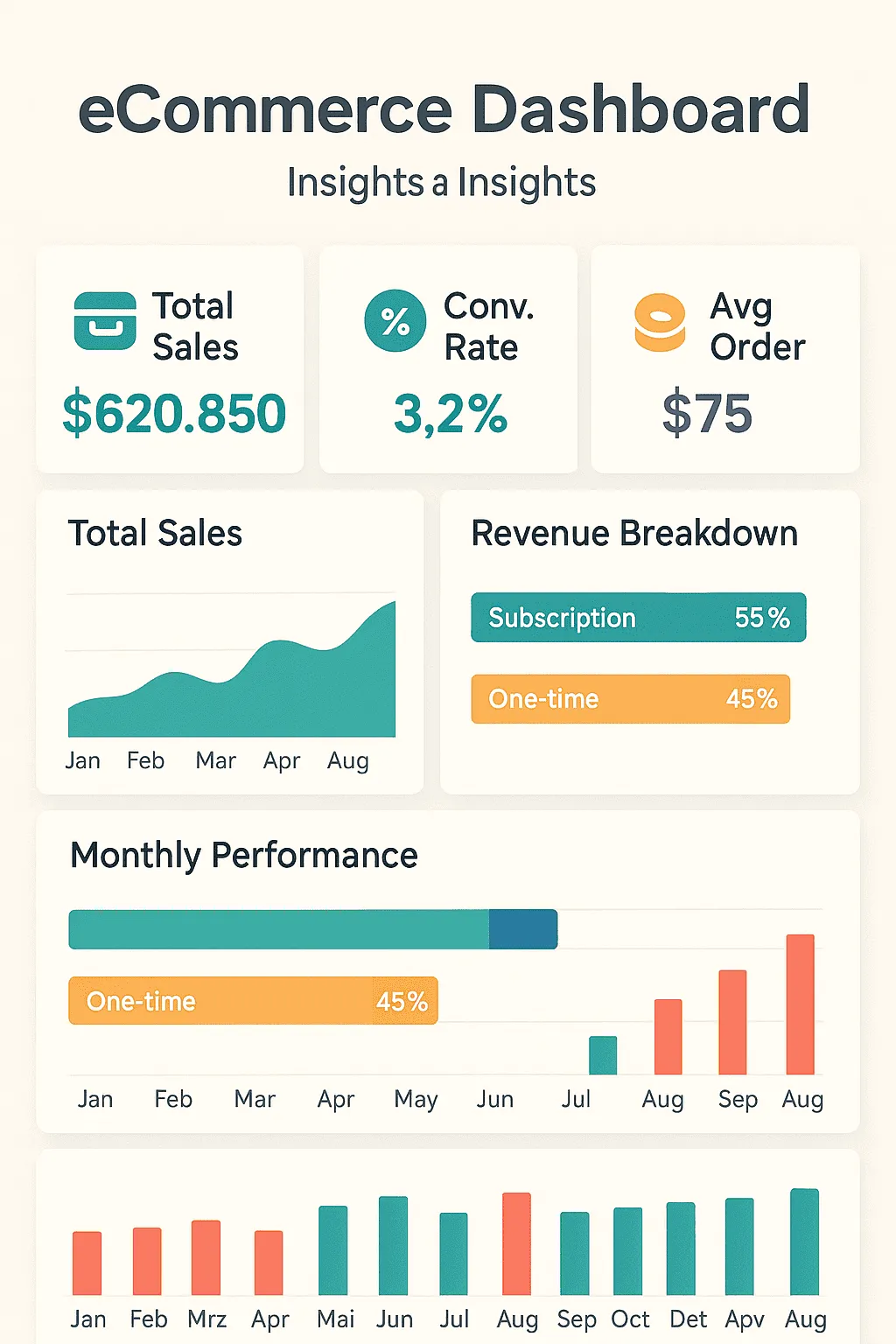 eCommerce dashboard example