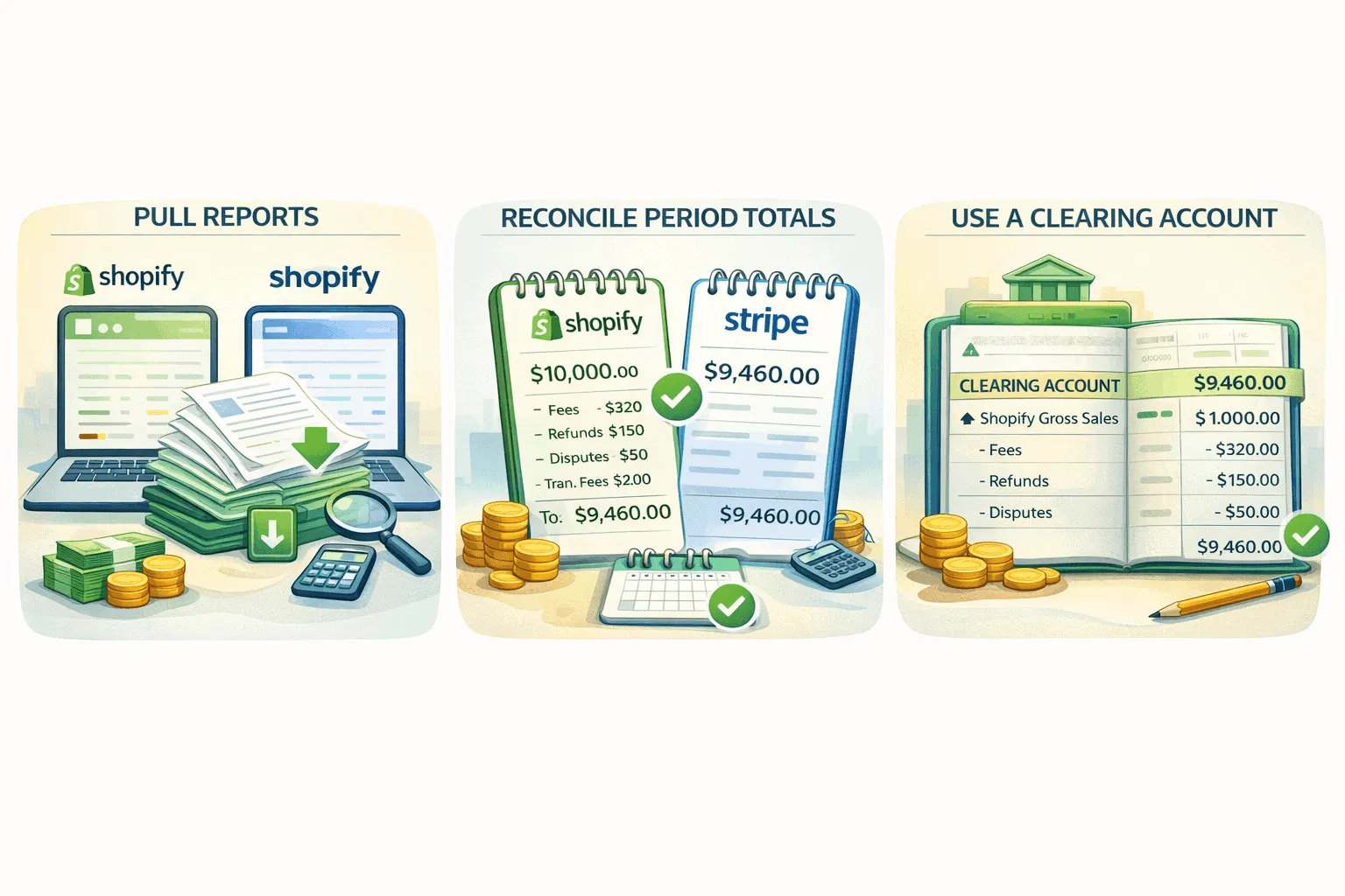 How to reconcile Shopify and Stripe manually