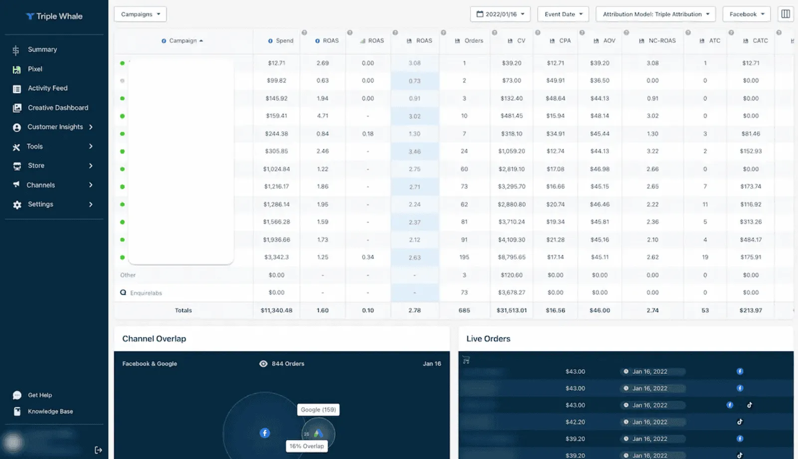 Triple pixel Attribution engine