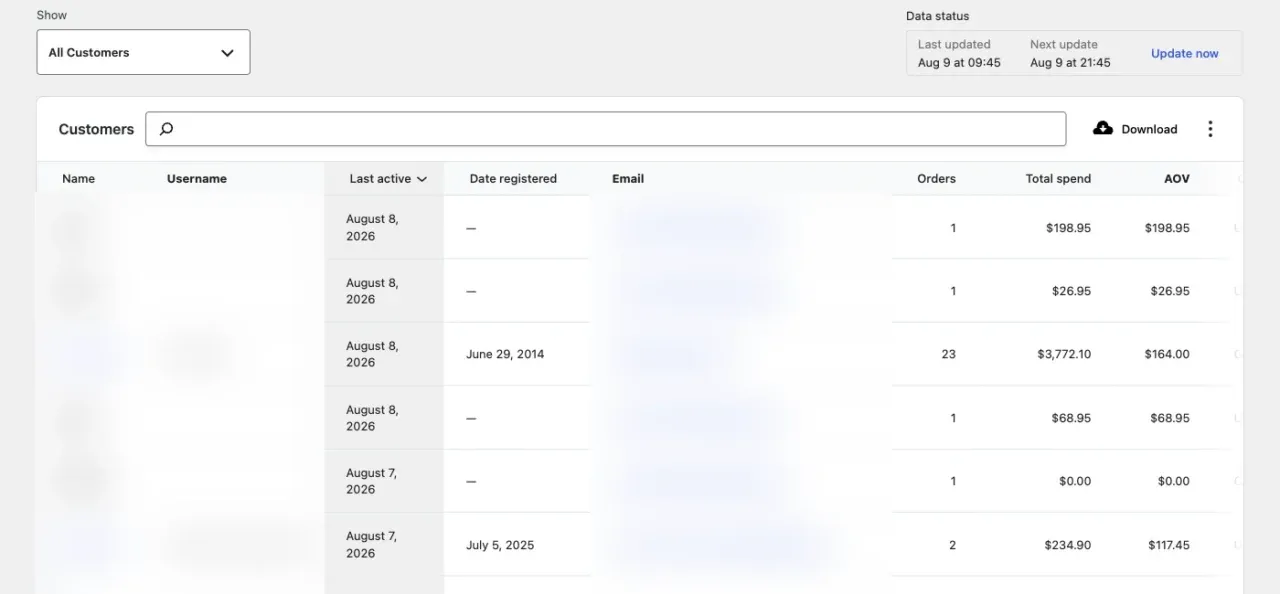 woocommerce-customer-analytics-core-customers