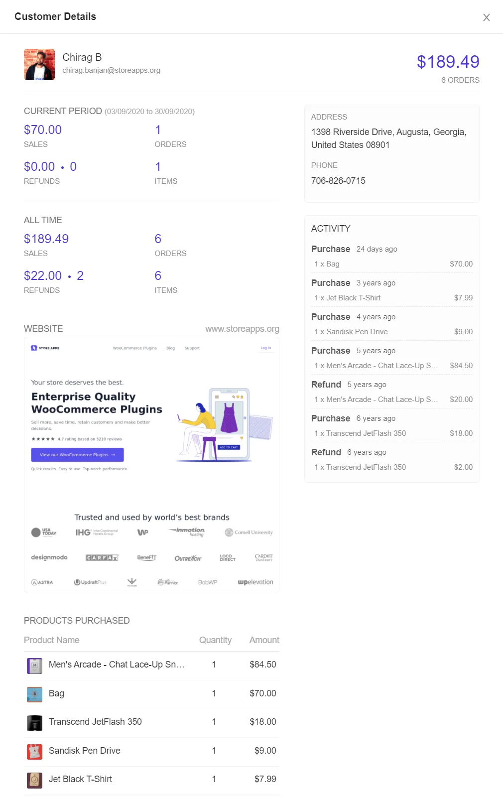 Putler Customer Profile